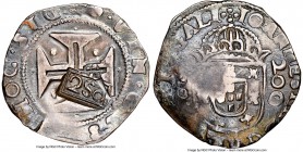 Alfonso VI Counterstamped 250 Reis ND (1663) VF35 NGC, Lisbon mint, KM434.1, Gomes-42.03. C/S (AU Standard). Type III countermark. Counterstamped upon...