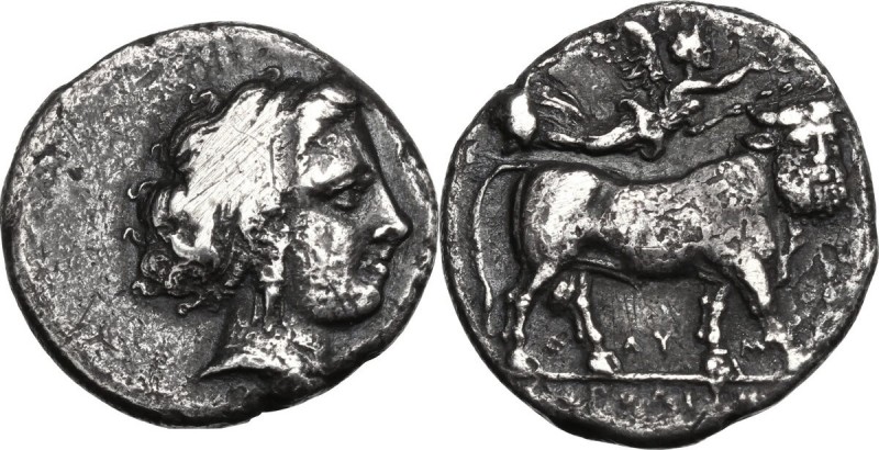 Greek Italy. Central and Southern Campania, Neapolis. AR Didrachm, 300-275 BC. H...