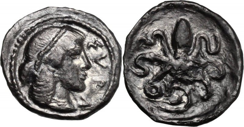Sicily. Syracuse. Second Democracy (466-405 BC). AR Litra. Head of nymph right. ...
