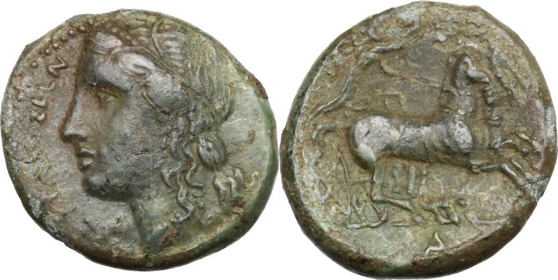 Sicily. Syracuse. Agathokles (317-289 BC). AE 21 mm. Head of Kore left, wearing ...