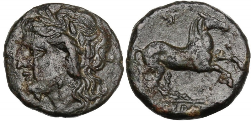 Sicily. Syracuse. Hieron II (274-216 BC). AE 16 mm. Head of Apollo left, laureat...
