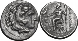 Continental Greece. Kings of Macedon. Alexander III 'the Great' (336-323 BC). AR Drachm. Struck under Menander, circa 324/3 BC. Sardes mint. Head of H...