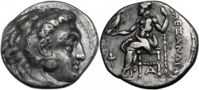 Continental Greece. Kings of Macedon. Alexander III 'the Great' (336-323 BC). AR Drachm. Struck under Menander or Kleitos, 323-319 BC. Sardes mint. He...