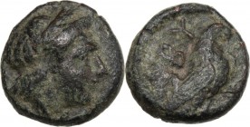 Greek Asia. Troas, Abydos. AE 10 mm, 4th century BC. Head of Apollo right, laureate. / Eagle standing right. SNG Cop. 33-37. AE. 1.67 g. 10.00 mm. Pal...