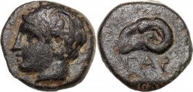 Greek Asia. Troas, Gargara. AE 8.5 mm, 4th century BC. Head of Apollo left, laureate. / Head of ram left. cf. Naumann, auction 66, lot 150 (3. June 20...