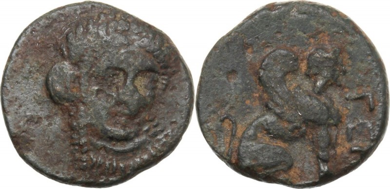 Greek Asia. Troas, Gergis. AE 12 mm, 4th century-241 BC. Head of the Sybil Herop...