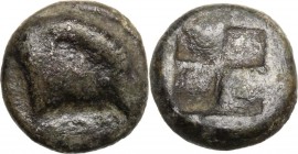 Greek Asia. Aeolis, Kyme. BI Trihemiobol, 480-450 BC. Head of eagle right. / Incuse square with four fields. cf. Naumann, auction 29 (March 2015), lot...