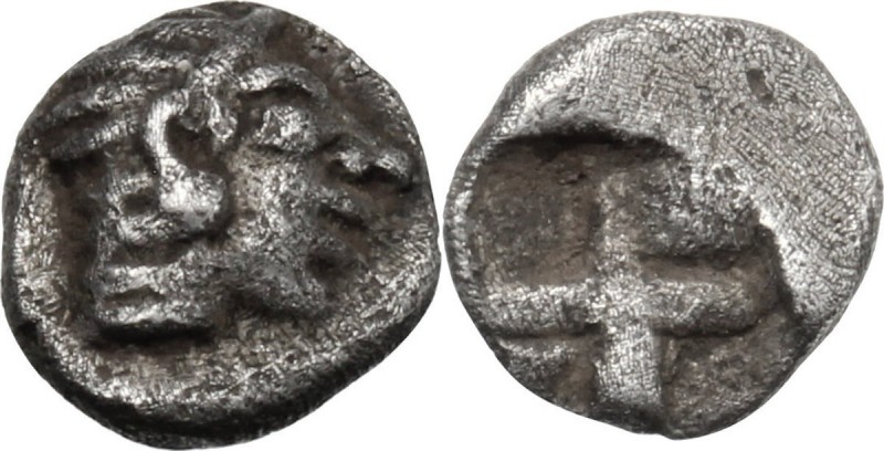 Greek Asia. Ionia, Kolophon. AR Tetartemorion, 530-500 BC. Head of Apollo right....