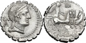 C. Naevius Balbus. AR Denarius serratus, 79 BC. Diademed head of Venus right; behind SC. / Victory in triga right; above, XXXIIII; in exergue, C. NAE ...
