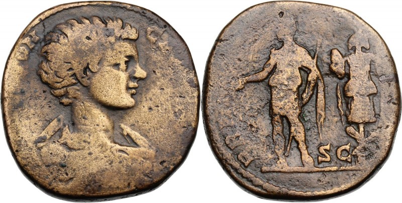 Caracalla as Caesar (196-198 AD). AE Sestertius. Struck under Septimius Severus,...