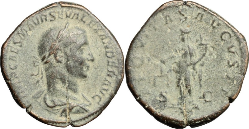 Severus Alexander (222-235). AE Sestertius, 222-231 AD. IMP CAES M AVR SEV ALEXA...