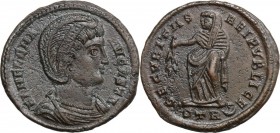 Helena, mother of Constantine I (Augusta 324-330). AE 19 mm, 326 AD, Trier mint. Bust right, draped. / Securitas standing left, holding branch downwar...