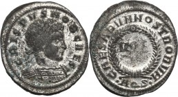 Crispus (317-326). AE 21 mm, 321 AD, Aquiliea mint. Bust right, laureate, cuirassed. / VOT/V within wreath. RIC VII 89. AE. 2.37 g. 21.00 mm. Nearly i...