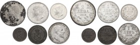 Bulgaria. Ferdinand I (1908-1918). Lot of five (5) coins: 2, 1 Leva and 50, 2 and 1 Stotinki 1912. AR/AE.