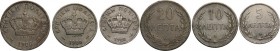 Crete. Greek administration. Lot of three (3) coins: 20, 20 and 5 Lepta 1900 A. KM 5, 4 and 3.. CU/NI.