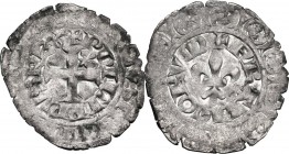 France. Philip VI de Valois (1328-1350). AR Gros à la fleur de lis, 2nd emission (February 1341). Dupl. 263A. AR. 2.26 g. 26.20 mm. VF.