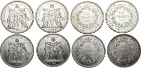 France. Republic. Lot of four (4) AR coins: 10 francs 1965, 1966, 1967 1968,. Gad. 813. AR. FDC.