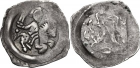Germany. Otto II, der Erlauchte, Duke of Bavaria (1231-1253). AR Pfennig, Regensburg (?) mint. Emmerig 242. AR. 0.89 g. 14.00 mm. Toned. Some striking...
