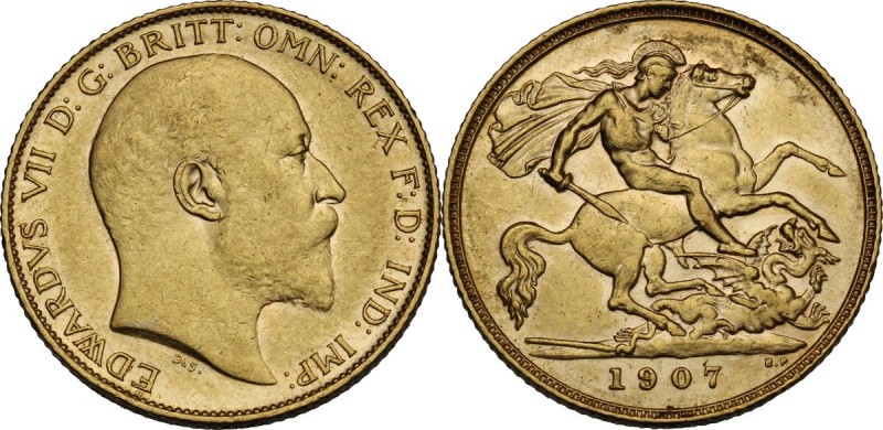 Great Britain. Edward VII (1902-1910). AV Half Sovereign 1907. Fried. 401. AV. 1...