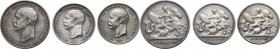 Greece. George I (1863-1913). Lot of three (3) coins: AR 2 Drachmon 1911, AR Drachme 1910 and 1911. KM 60 and 61. AR.