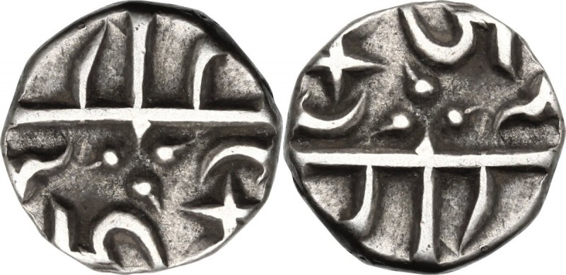 India. Princely States, Jayaji Rao struck in the name of Shah Alam II. ⅛ Rupee, ...