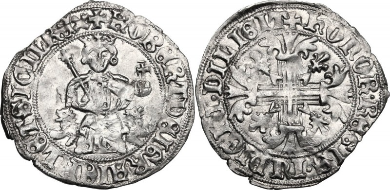 Italy. Robert of Anjou (1309-1343). AR Gigliato, Napoli mint. MIR (Napoli) 28; P...