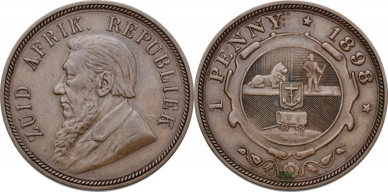 South Africa. ZAR. AE Penny 1898. KM 2. AE. 31.00 mm. Good VF.