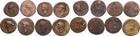 The Roman Empire. Augustus to Domitian. Multiple lot of eight (8) AE Asses. AE. F:VF.