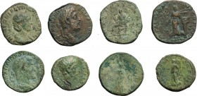 The Roman Empire. Multiple lot of 4 unclassified AE denominations; including: Marcus Aurelius, Commodus, Maximinus Thrax and Otacilia Severa. 2nd-3rd ...