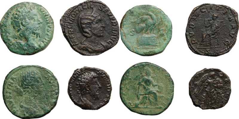 The Roman Empire. Multiple lot of 4 unclassified AE denominations; including: Ma...