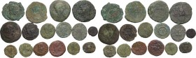 The Roman Empire. Multiple lot of sixteen (16) unclassified AE Roman coins, mostly imperial. AE.