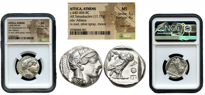 Attica. Tetradracma. 454-404 a.C. Athens. (Gc-2526). (Sng Cop-31). Anv.: Head of...