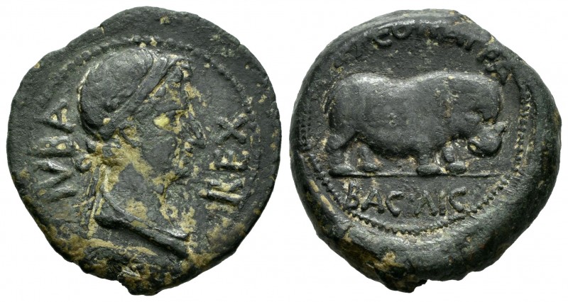 Kings of Mauretania. Iuba II. Unit. with Kleopatra Selene. 25 BC-AD 24. Caesarea...