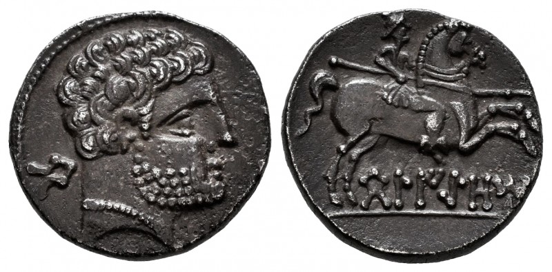Belikiom. Denarius. 120-20 BC. Belchite (Zaragoza). (Abh-241). (Acip-1432). Anv....