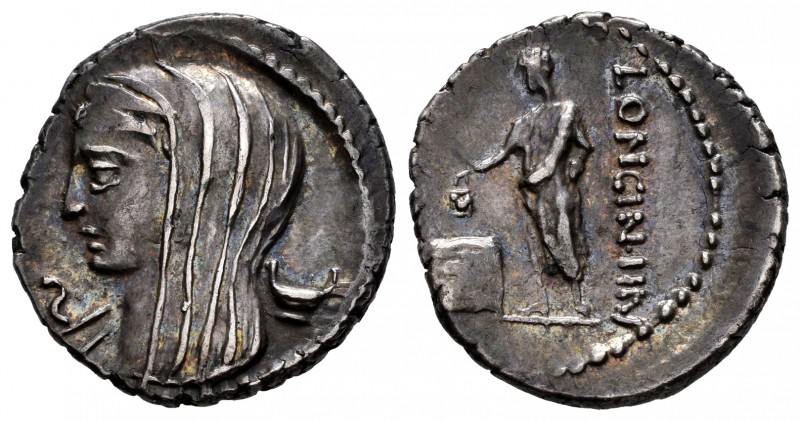 Cassius. L. Cassius Longinus. Denarius. 55 BC. Rome. (Ffc-561). (Craw-413/1). (C...