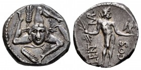 Cornelius. L. Cornelius Lentulus y C. Claudius Marcellus. Denarius. 56 BC. Sicilia. (Ffc-645). (Craw-445/1b). (Cal-502). Anv.: Facing head of Medusa i...