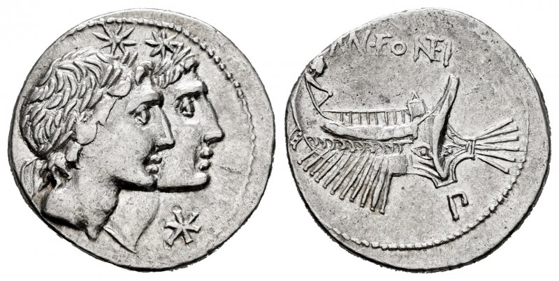 Fonteius. Mn. Fonteius. Denarius. 114-113 BC. South of Italy. (Ffc-714). (Craw-3...