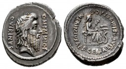 Memmius. C. Memmius C. f. Denarius. 56 BC. Rome. (Ffc-916). (Craw-427/2). (Cal-988). Anv.: C. MEMMI. C.F. before, QVIRINVS behind laureate and bearded...