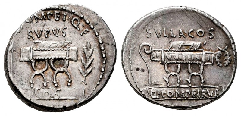 Pompeius. Q. Pompeius Rufus. Denarius. 54 BC. Rome. (Ffc-1025). (Craw-434/2). (C...