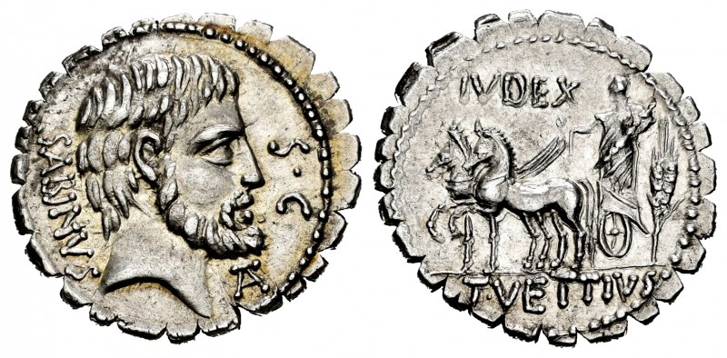 Vettius. T. Vettius Sabinus. Denarius. 70 BC. Uncertain mint. (Ffc-1185). (Craw-...