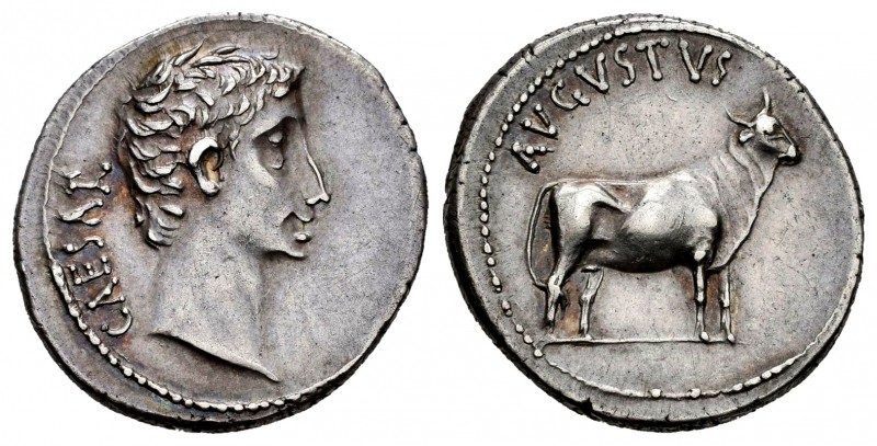 Augustus. Denarius. 21-20 BC. Samos. (Ffc-19). (Ric-475). (Cal-821). Anv.: CAESA...