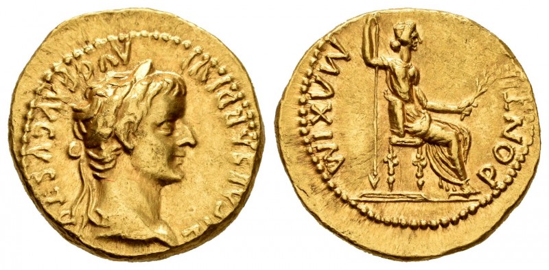 Tiberius. Aureus. 14-37 AD. Lugdunum. (Ric-27). (Cal-305a). Anv.: TI CAESAR DIVI...