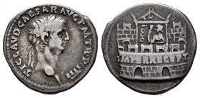 Claudius. Denarius. 44-45 AD. Lugdunum. (Spink-1845). (Ric-26). (Seaby-44). Anv.: TI CLAVD CAESAR AVG P M TR P IIII. Laureate bust right. Rev.: IMPER ...