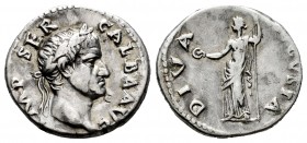 Galba. Denario. 68-69 AD. Rome. (Spink-2102). (Seaby-52a). Anv.: IMP SER GALBA AVG. Laureate bust of Galba right with "nummulari" countermark. Rev.: D...