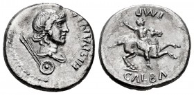 Galba. Denario. 68 AD. Tarraco. (Spink-2094). (Ric-1 var). (Seaby-76 var). Anv.: GALBA IMP. The emperor stands on a horse to the right, his right hand...