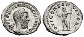 Macrinus. Denarius. 217-218 AD. Rome. (Ric-73). (Rsc-33a Antioquía). Anv.:  IMP C M OPEL SEV MACRINVS AVG, laureate and cuirassed bust right. Rev.: IO...