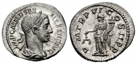 Severus Alexander. Denarius. 222-228 AD. Rome. (Ric-127). (Bmcre-330). (Rsc-9). Anv.: IMP C M AVR SEV ALEXAND AVG, laureate and draped bust right. Rev...