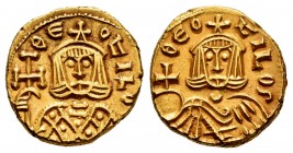 Theophilus. Solidus. 830-831 AD. Syracuse Mint. (Sear-1670). Anv.: ΘЄOFILOS, crowned facing bust of Theophilus, wearing loros and holding cross potent...