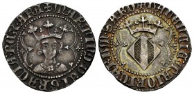 The Crown of Aragon. Martín I (1396-1410). 1 real. Valencia. (Cru-527.2). Anv.: +MARTI9: DEI: GRACIA: REX: ARA. Rev.: +VALENCIE: MAIORICARUM: SARD. Ag...
