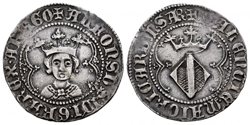 The Crown of Aragon. Alfonso V (1416-1458). 1 real. Valencia. (Cru-864.2). (Cru ...